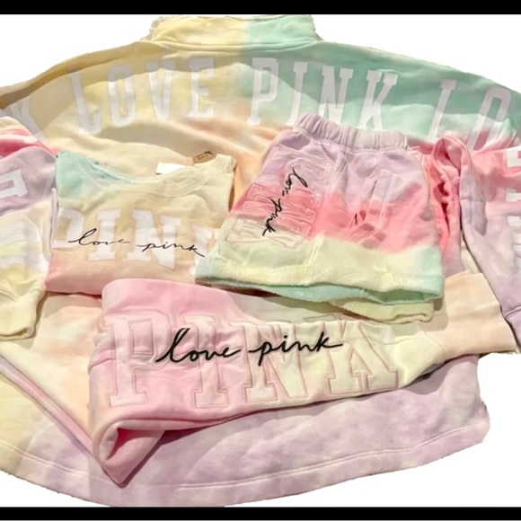 NEW VICTORIAS SECRET PINK FREYA TIE DYE TEE SHIRT & SHORTS (OR LEGGINGS) XS-XXL - Picture 6 of 12